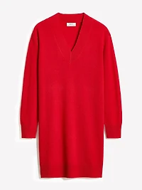 Robe en Laine Mérinos à Manches Longues et Col V