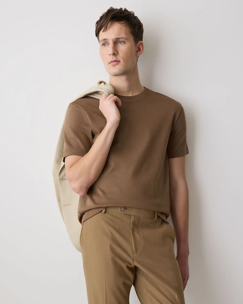 T-Shirt Uni à Manches Courtes et Col Rond