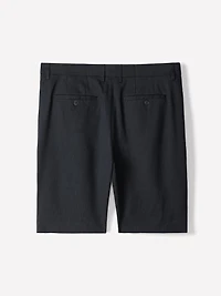 Short Plissé en Mélange de Lin
