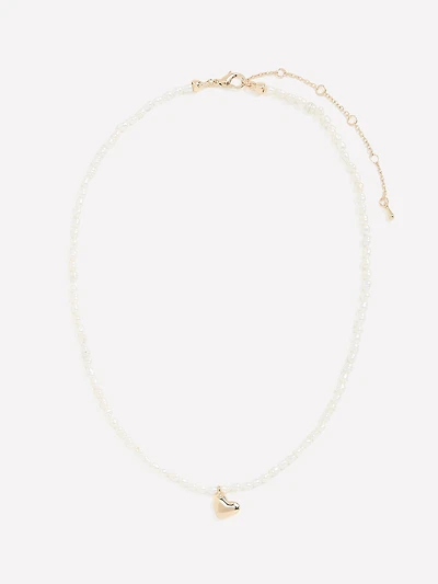 Collier de Perles Pendentif en Coeur