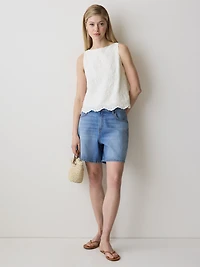 Blouse Sans Manches à Détails Brodés