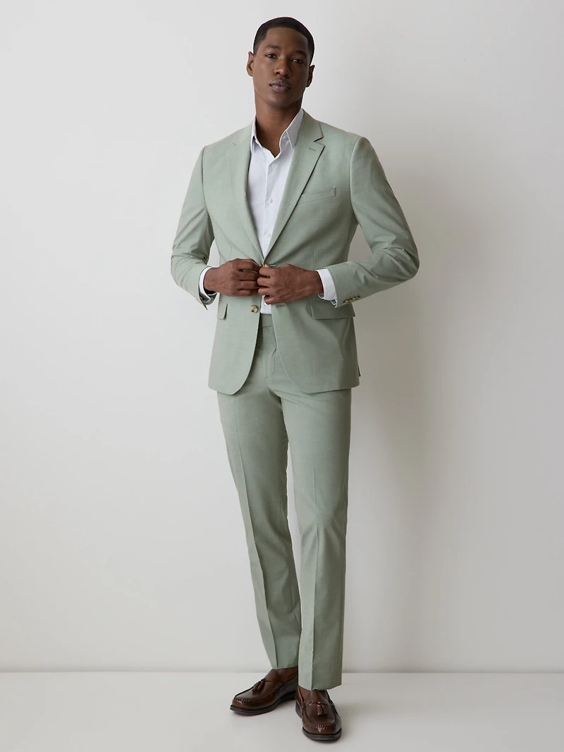 Pantalon de Complet Menthe à Coupe Étroite