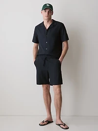 Short en Tricot Côtelé à Taille Élastique