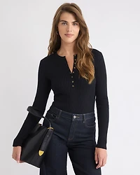 Long-Sleeve Ribbed Sweater