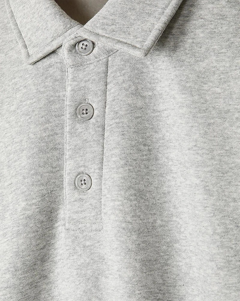 Fleece Long-Sleeve Polo