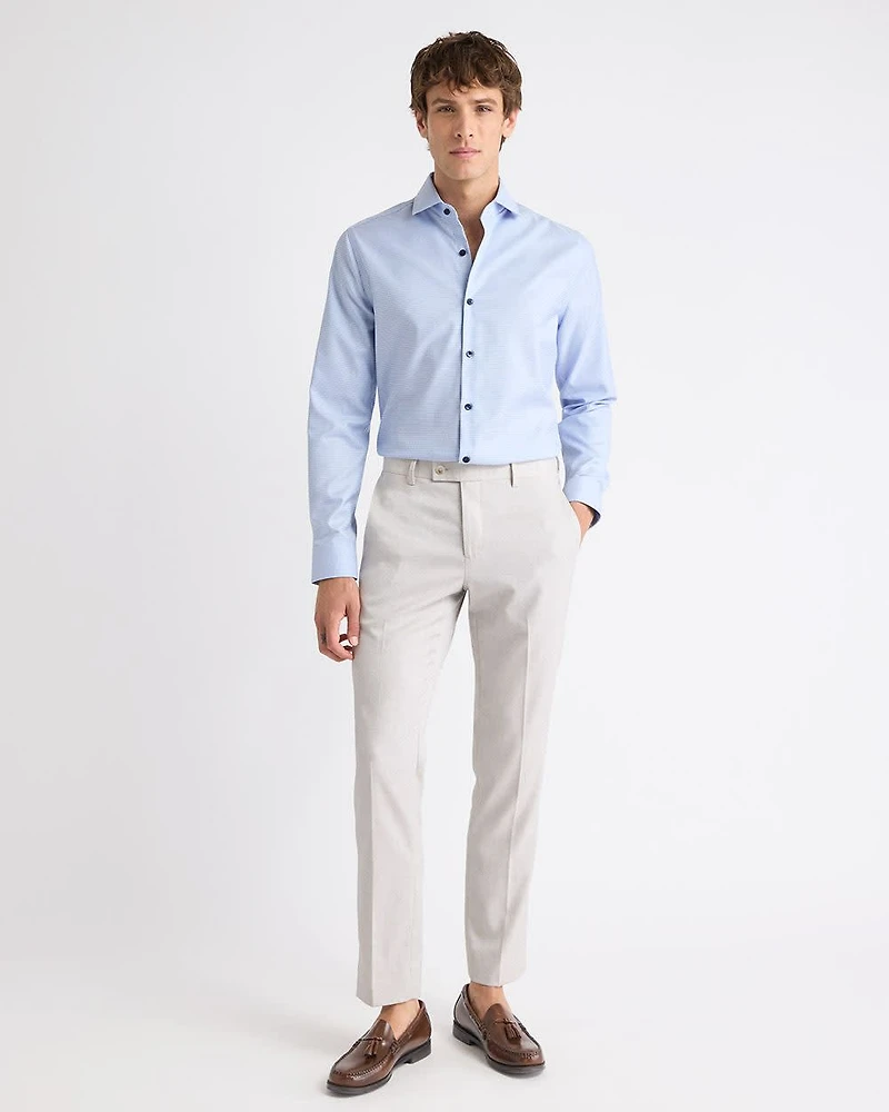 Light Blue Slim-Fit Dobby Dress Shirt