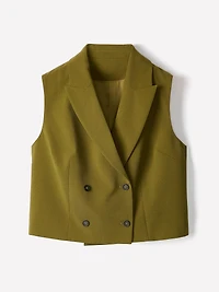 Sleeveless Double-Breasted Vest