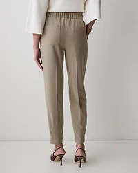 Pantalon Jogger Fluide à Taille Mi-Haute et Jambe Fuselée