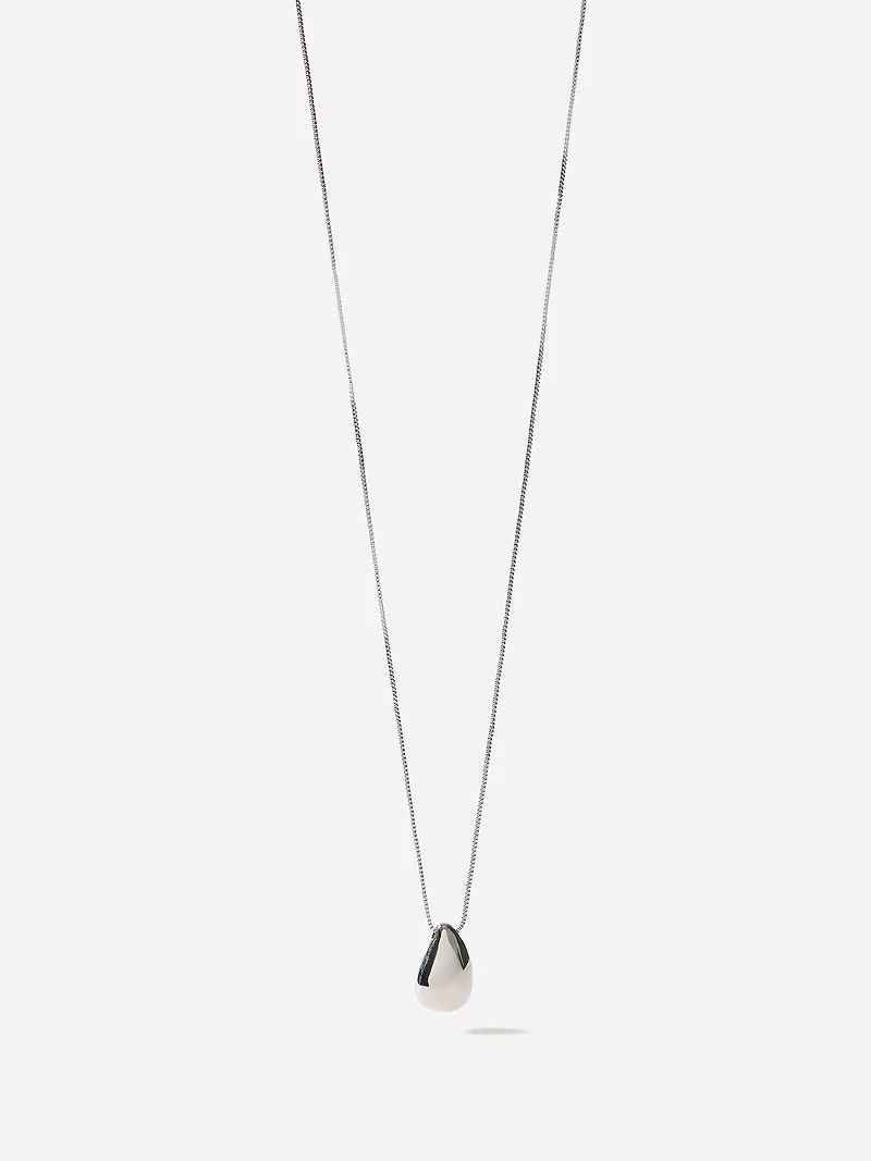 Necklace with Sculptural Metal Pendant