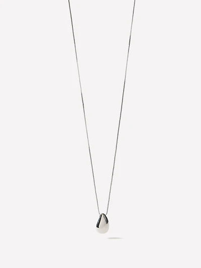 Necklace with Sculptural Metal Pendant