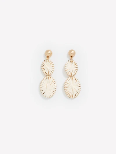 Earrings with Raffia Pendants