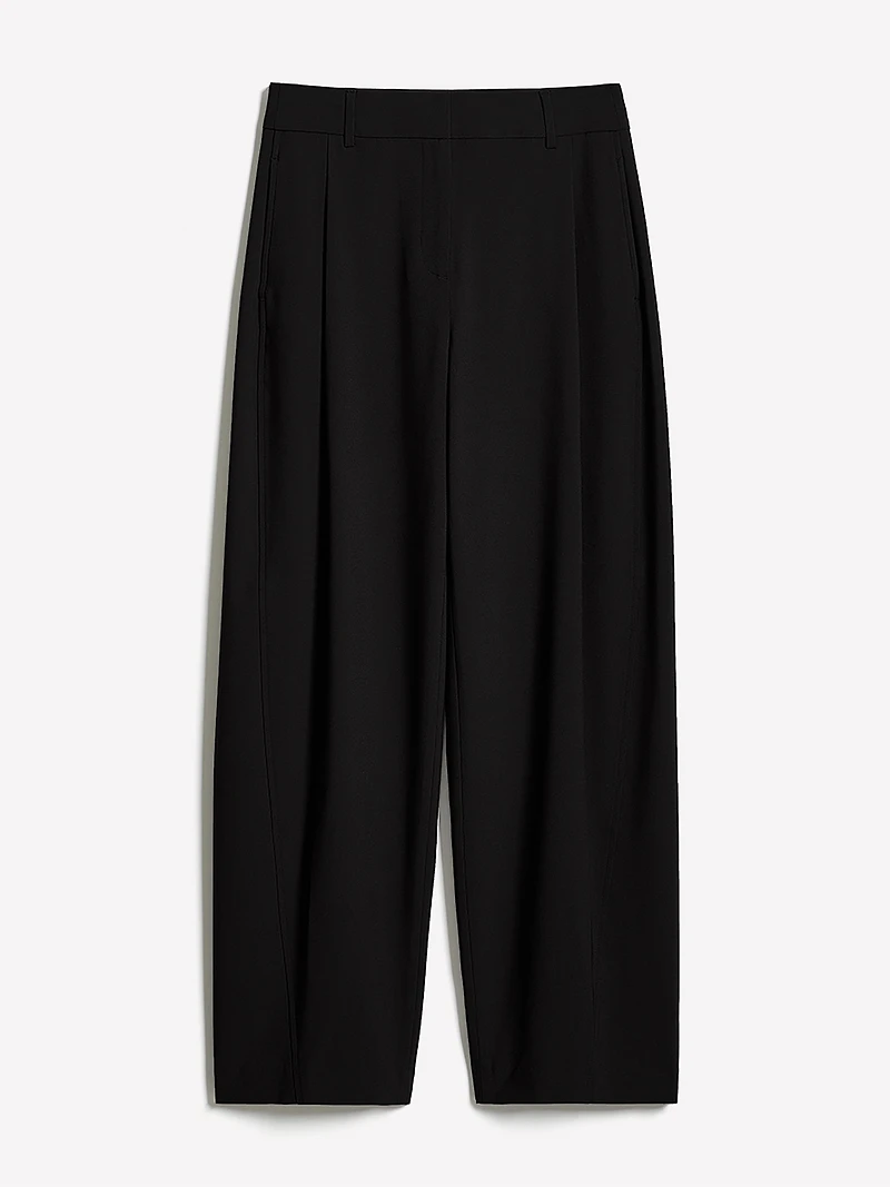 Twill High-Rise Barrel Pant