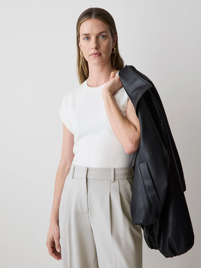 Extended-Sleeve Crew-Neck Tee