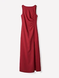 Robe Cocktail Maxi Sans Manches à Col Bateau
