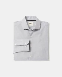 Chemise Habillée à Coupe Étroite en Dobby Micro Motif de Carrés