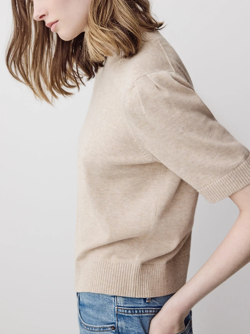Short-Sleeve Crew-Neck Sweater
