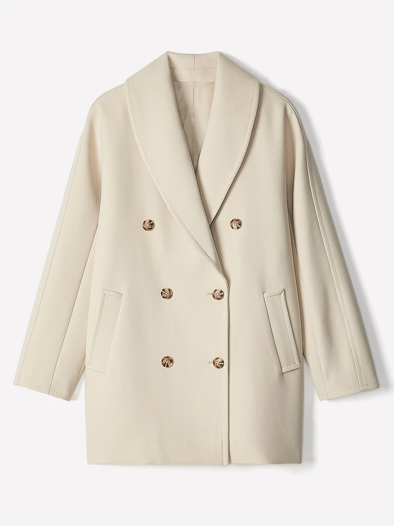 Manteau en Sergé à Boutonnage Double