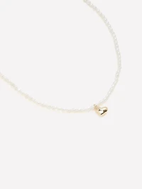 Collier de Perles Pendentif en Coeur