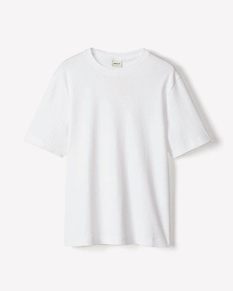 Short-Sleeve Crew-Neck Ribbed Tee