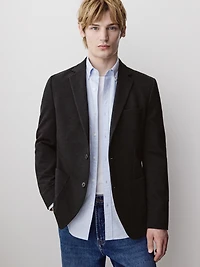 Slim Fit Knit Blazer