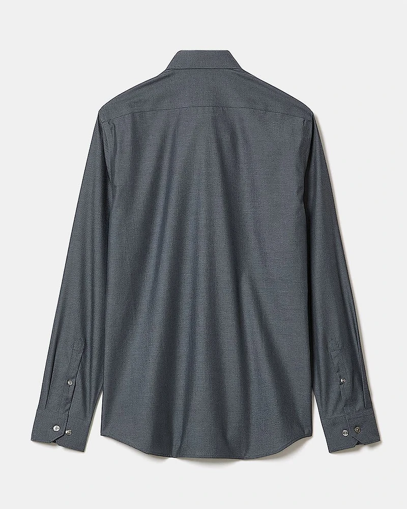 Slim-Fit Denim-Like Dress Shirt