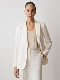 Linen-Blend Blazer