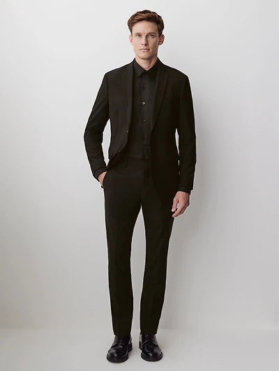 Essential Slim Fit Black Wool-Blend Suit Pant