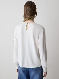 Haut à Manches Longues Col Rond Froncé