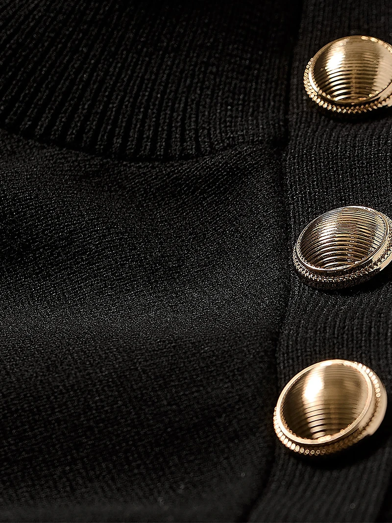 Pull Sans Manches à Col Montant avec Boutons l'Épaule