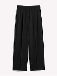 Black High-Rise Wide-Leg Knit Pant