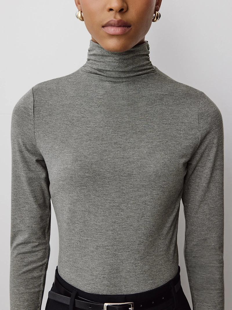 Long-Sleeve Mock-Neck Top