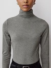 Long-Sleeve Mock-Neck Top
