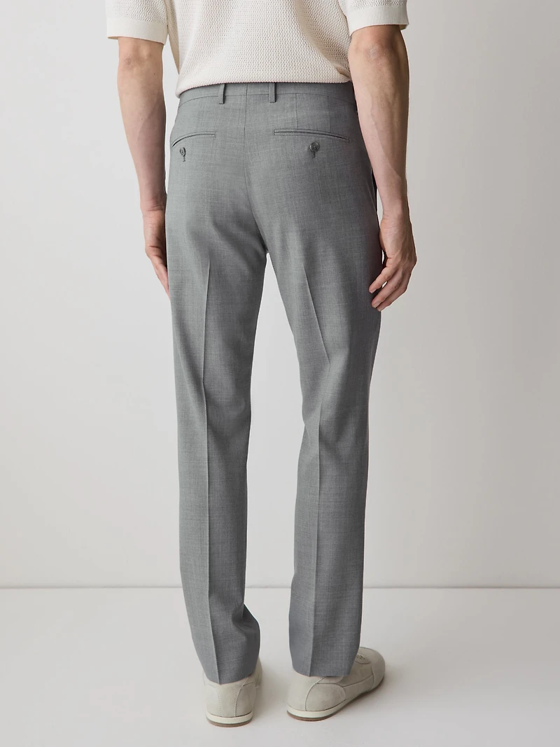 Grey Slim-Fit Wool Suit Pant