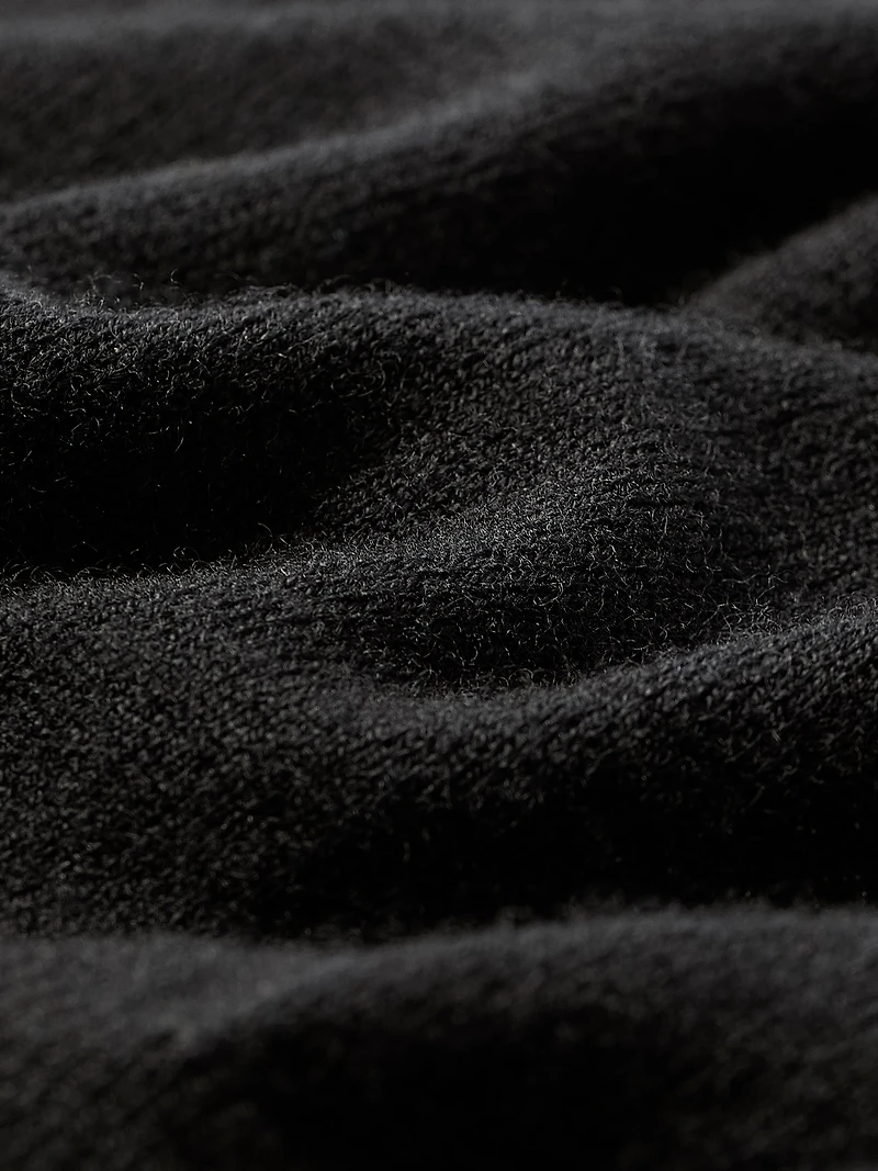 Short-Sleeve Mock-Neck Merino-Wool Sweater