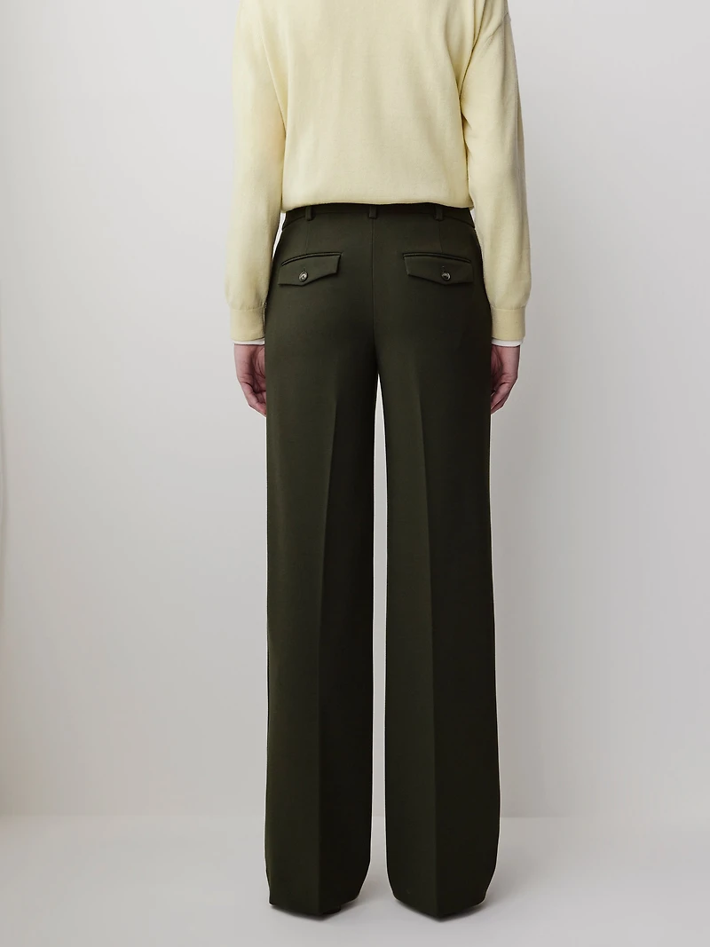 Mid-Rise Wide-Leg Heavy Twill Pant