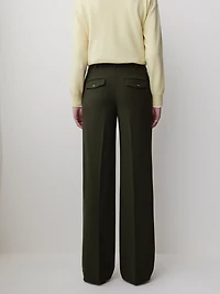 Mid-Rise Wide-Leg Heavy Twill Pant