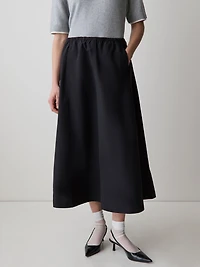 High-Rise A-Line Midi Skirt