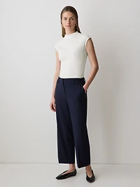 Mid-Rise Straight-Leg Cropped Pant