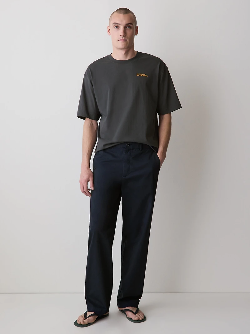 Oversized Short-Sleeve Crew-Neck Tee with Print