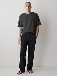 Oversized Short-Sleeve Crew-Neck Tee with Print
