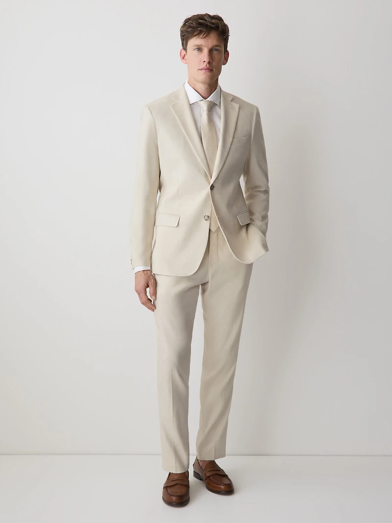 Slim Fit Stretch Linen Blazer