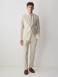 Slim Fit Stretch Linen Blazer