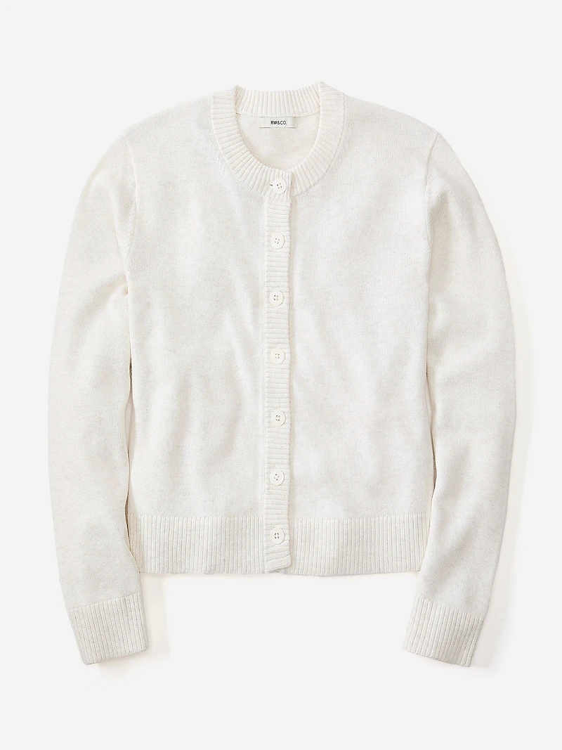 Cardigan en Laine à Manches Longues et Col Rond