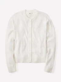 Cardigan en Laine à Manches Longues et Col Rond