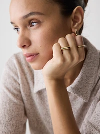 Bagues à Effet Dôme en Acier Inoxydable - Ens. de 2