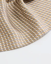 Beige and Grey Handkerchief with Geometric Pattern
