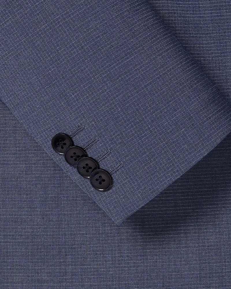 Veston de Complet Carreauté en Laine à Coupe Étroite