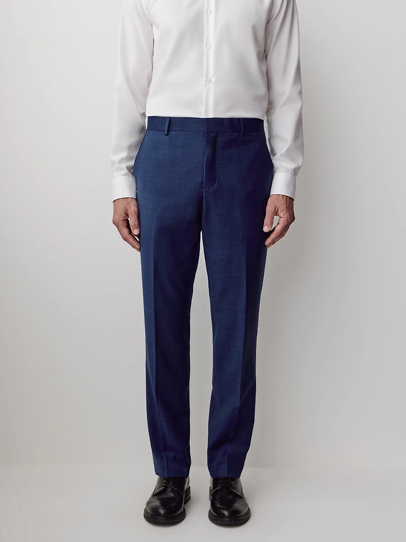 Blue Tailored-Fit Wool Suit Pant