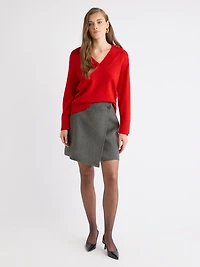 Pull Laine Mérinos à Manches Longues et Col V