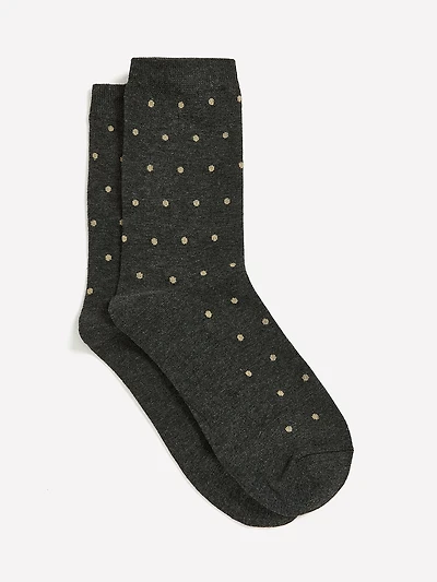 Dotted Crew Socks with Metallic Fibres
